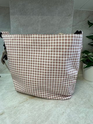 Bolso Walking Mum cuadros vichy rosa
