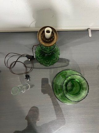 Lampada elettrica vintage vetro verde