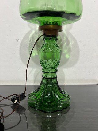 Lampada elettrica vintage vetro verde