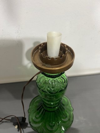 Lampada elettrica vintage vetro verde