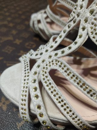 Sandalias Top Girl Beige Talla 37,12cm tacon
