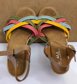 Sandalias de tacón verano multicolor