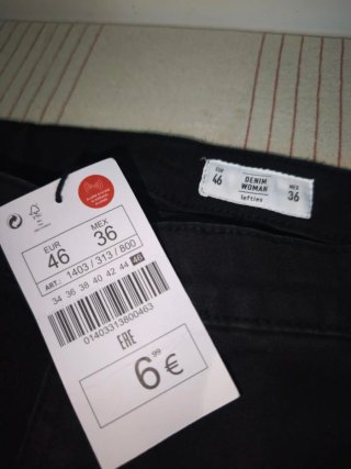 Pantalón vaquero Negro Talla 46