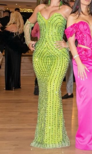 Vestido boda gitana verde talla única