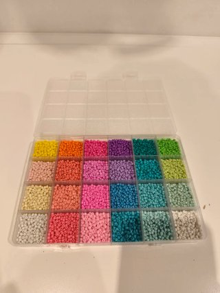Lote 3 Cajas Abalorios Multicolor