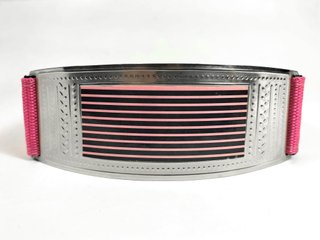 Cinturón mujer vintage rosa y plateado
