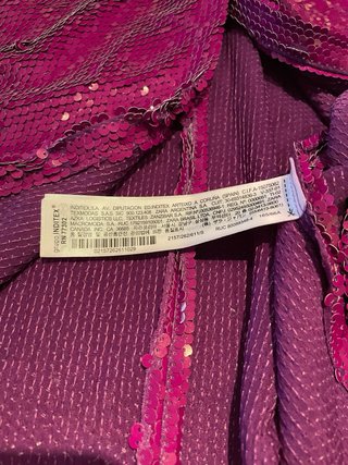 Falda Zara Lentejuelas Morado Talla S