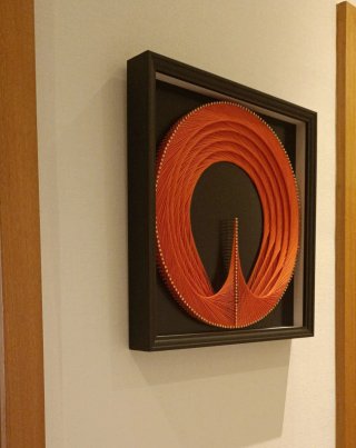 Quadro Mandala Laranja e Preto