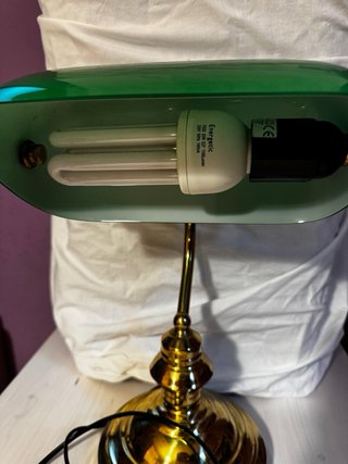 Lampada banchiere stile liberty verde/oro