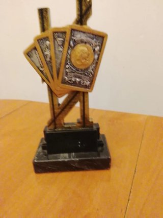 Trofeo Cartas Póker Mármol y Resina