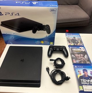 PS4 Slim 500GB Jet Black + 3 Juegos