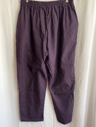 Pantalones Morados Lino Algodón