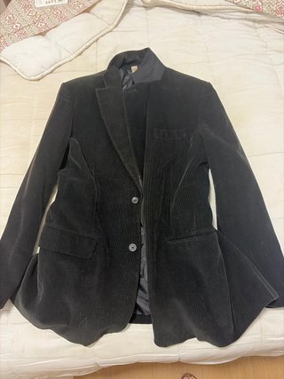 Chaqueta de pana negra para hombre