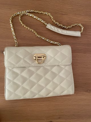 Bolso Jatos Piel Beige Dorado