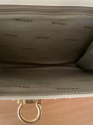Bolso Jatos Piel Beige Dorado