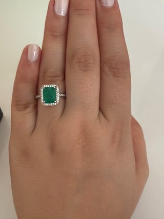 Anillo Plata 925 Talla 7 Esmeralda