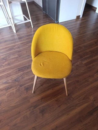 Pack 6 Sillas de diseño tela y madera. Como nuevas
