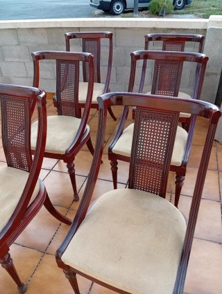 Lote 6 Sillas Madera Comedor
