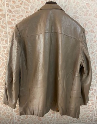 Giacca blazer in vera pelle morbida vintage beige