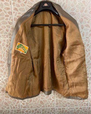 Giacca blazer in vera pelle morbida vintage beige