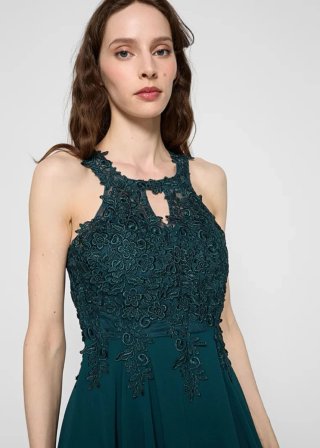 Vestido Apart verde con encaje sin estrenar
