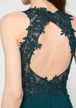 Vestido Apart verde con encaje sin estrenar