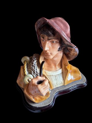 Busto Pescador Antiguo Cerámica
