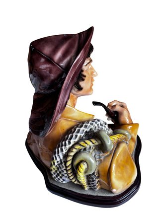Busto Pescador Antiguo Cerámica