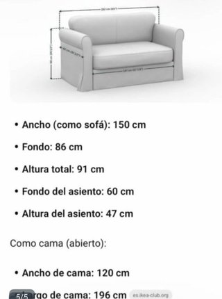 Divano letto a 2 posti bianco Ikea