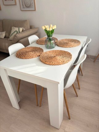 Mesa comedor Iver blanca 140x77x80 cm