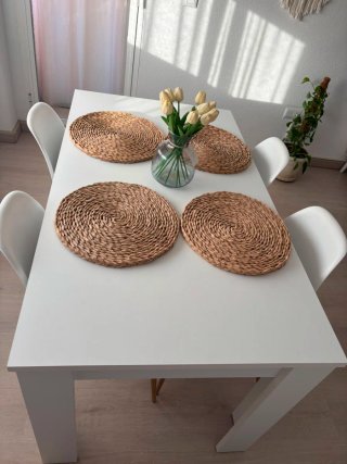 Mesa comedor Iver blanca 140x77x80 cm