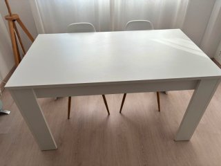 Mesa comedor Iver blanca 140x77x80 cm