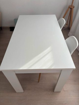 Mesa comedor Iver blanca 140x77x80 cm