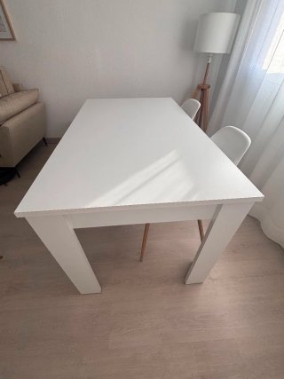 Mesa comedor Iver blanca 140x77x80 cm