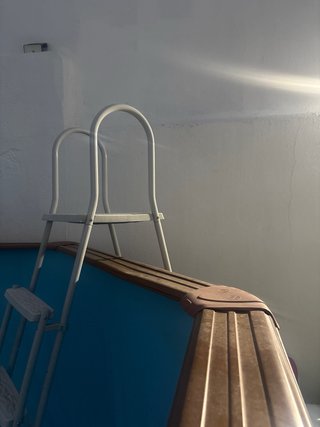Piscina  marrón aluminio madera liner  nuevo 20dia
