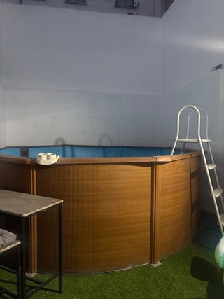 Piscina  marrón aluminio madera liner  nuevo 20dia