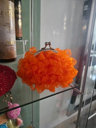Portamonete fatto a mano arancione