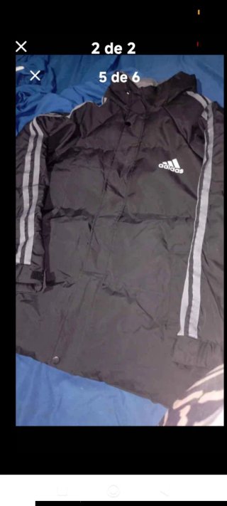 Abrigo Adidas Negro con Rayas