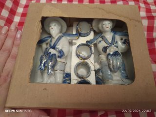 Antiguo juego de porcelana figuras