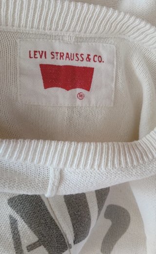 Felpa uomo Levi's Strauss, tg M, bianca con stampe