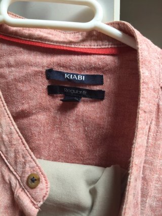 Conjunto blusa y pantalón Kiabi rosa y beige