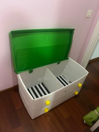 Baúl Juguetes Ikea Blanco y Verde