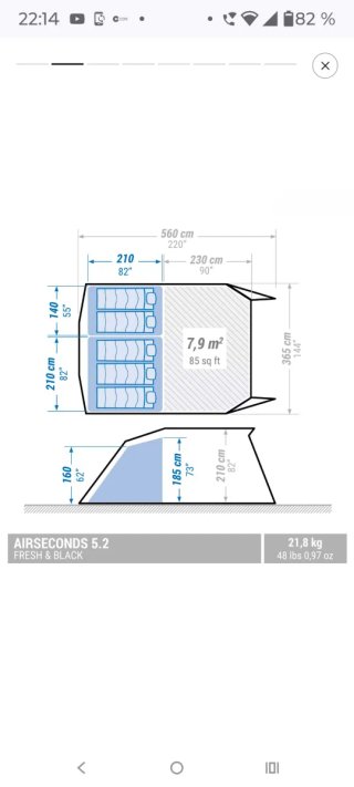 Tienda Quechua Air Seconds Family 5.2 XL