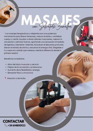 SERVICIOS DE MASAJES TERAPÉUTICOS Y RELAJANTES