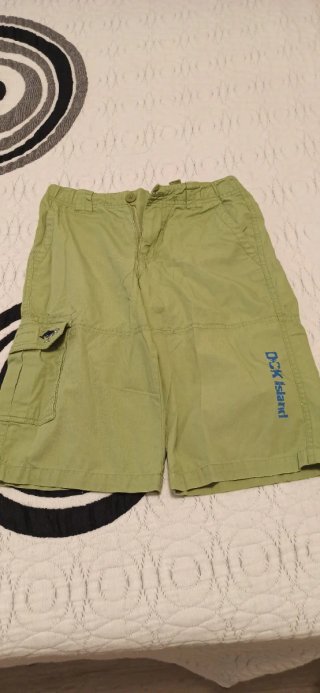 Pantalones cortos de rayas beige