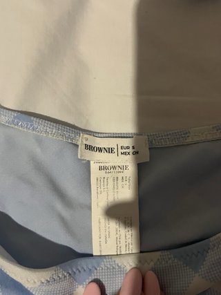 Bikini cuadros azul y blanco Talla S