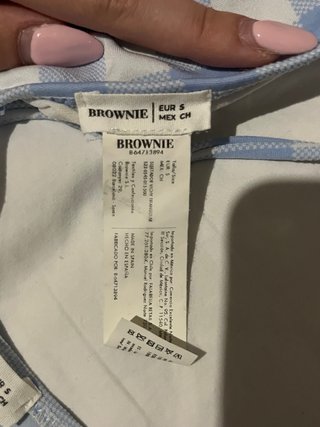 Bikini cuadros azul y blanco Talla S