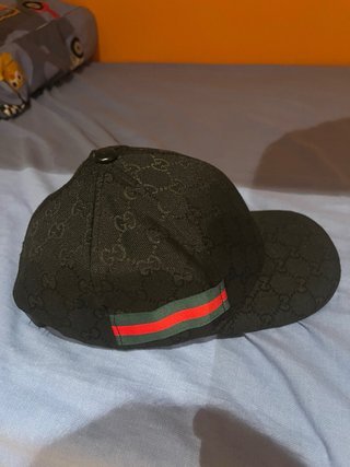 Berretto Gucci Nero con Striscia Rossa e Verde