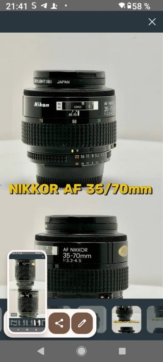 Objetivo Nikon AF 35-70mm f/3.3-4.5
