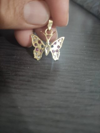 Colgante Mariposa Oro 18 con Circonitas